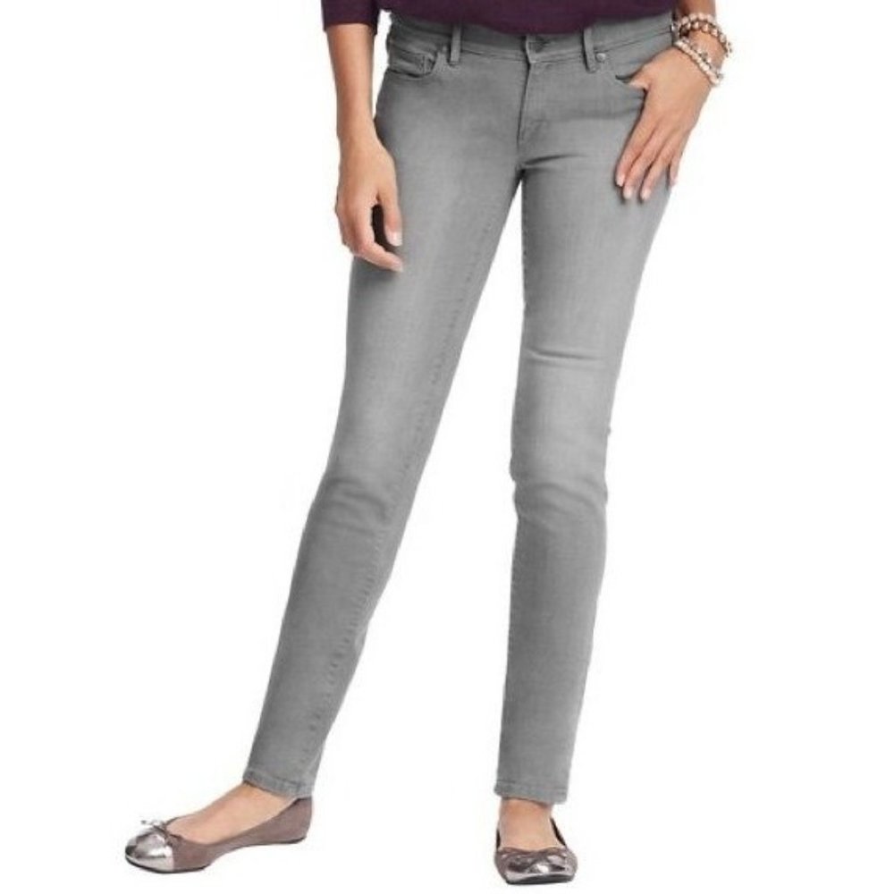 Loft Pants Womens 27 Tall Corduroy‎ Grey Modern Curvy Skinny Pockets